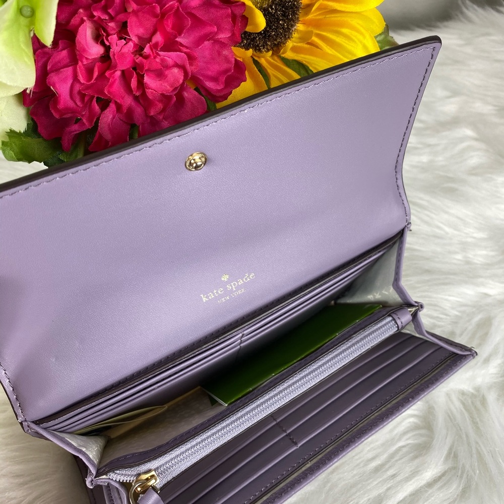 KATE SPADE WELLESLEY JEAN LILAC LEATHER WALLET - Picture 6 of 6